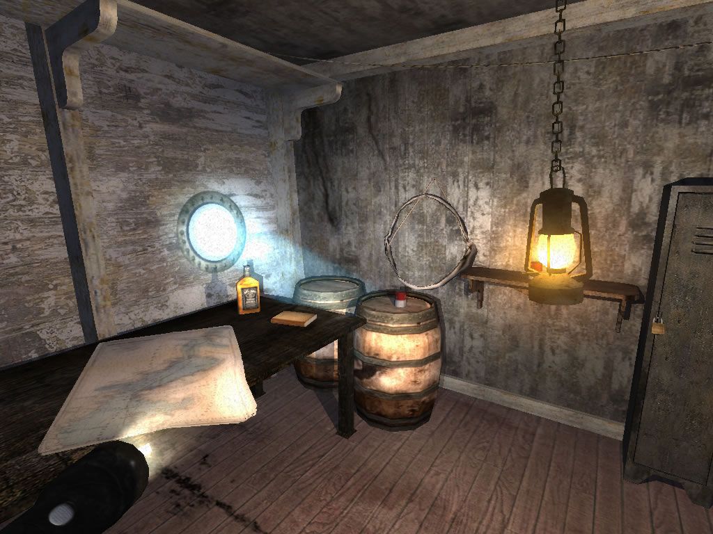 Penumbra: Overture - Episode 1 (Windows) screenshot: On the boat for the final trip, you need to collect some gear here.