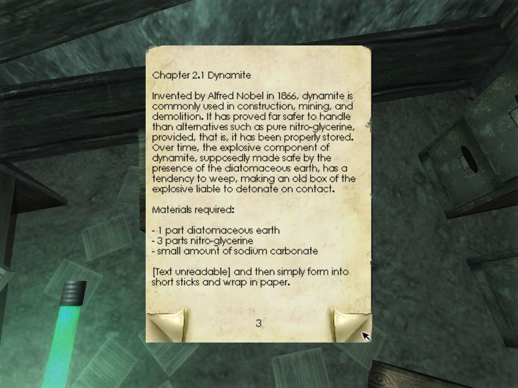 Penumbra: Overture - Episode 1 (Windows) screenshot: While exploring, you'll find notes, manuals and diaries.