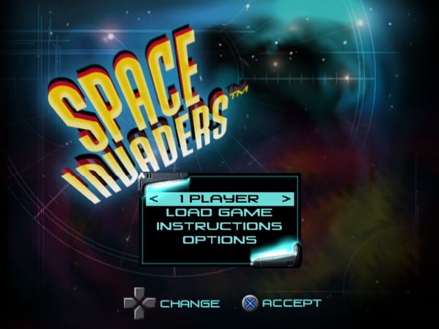 Space Invaders (PlayStation) screenshot: Main menu
