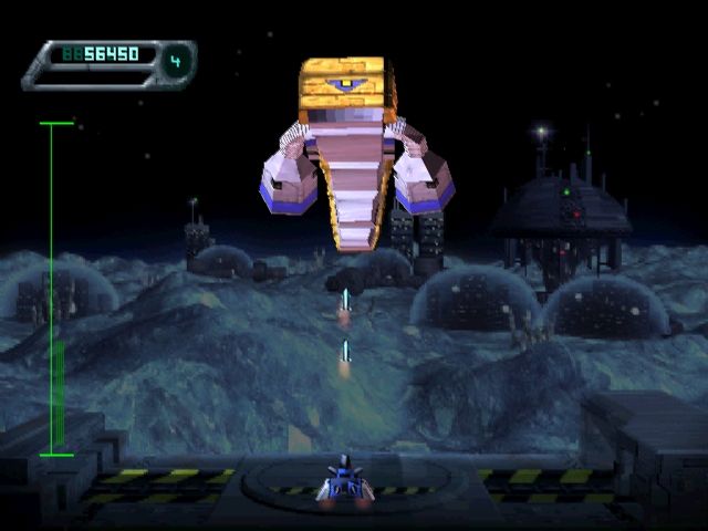 Space Invaders (PlayStation) screenshot: Complete 10 levels on each planet to get to the boss.
