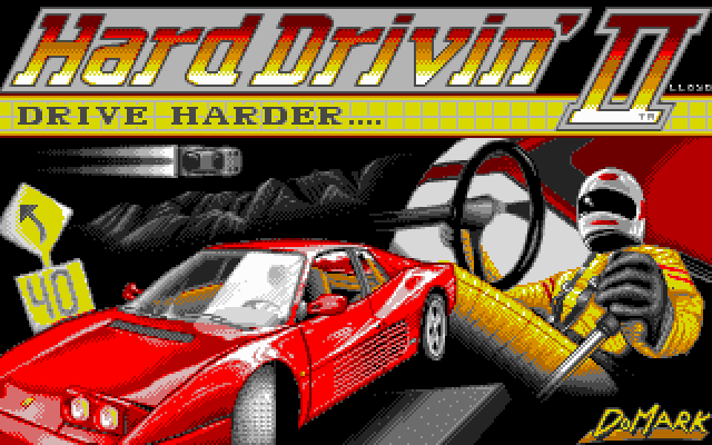 Hard Drivin' II (DOS) screenshot: title screen - VGA