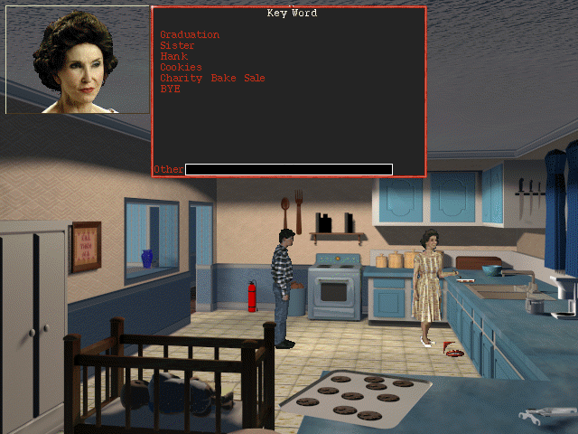 Harvester (DOS) screenshot: Dialogue options
