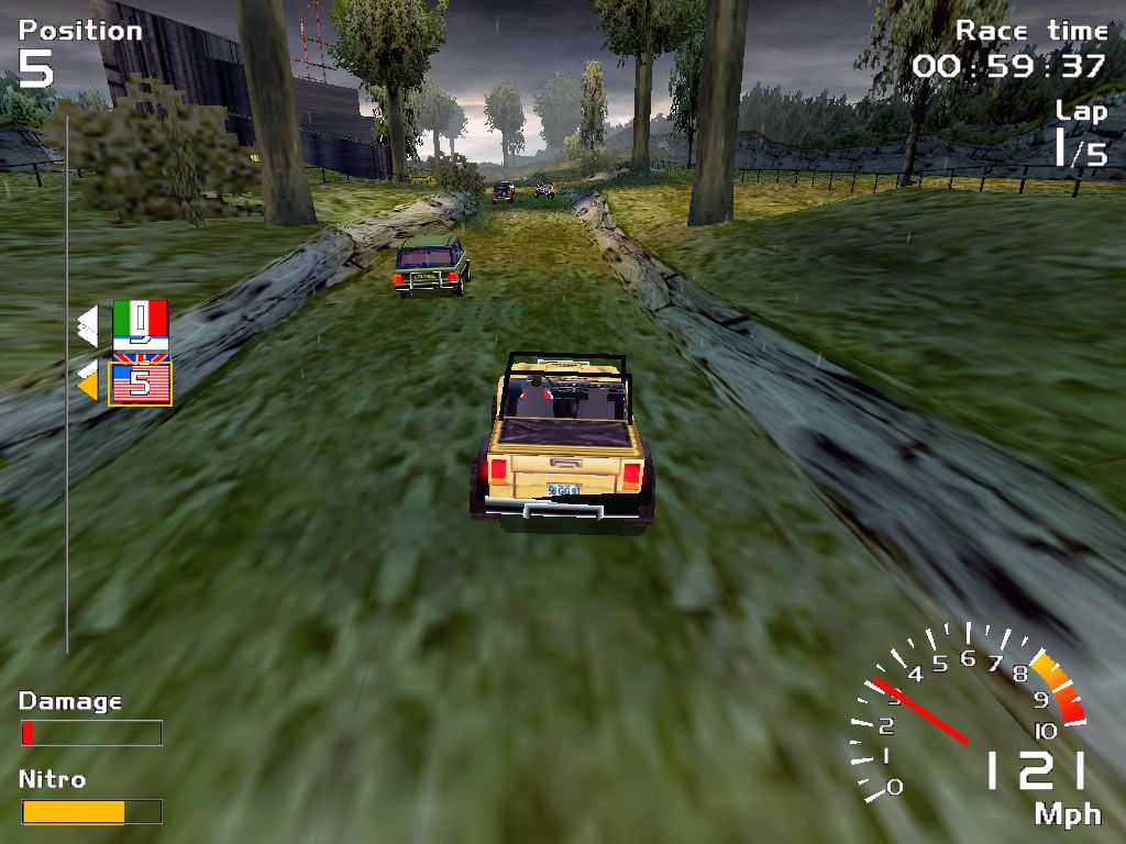 Europe Racing (Windows) screenshot: Off-road section