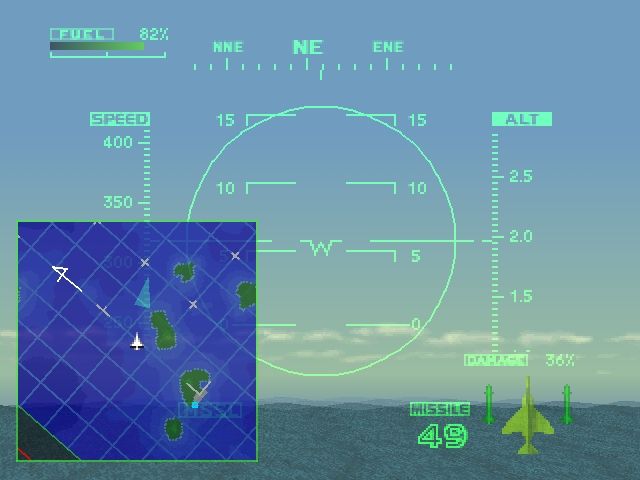 Ace Combat 2 (PlayStation) screenshot: Looking at the map.