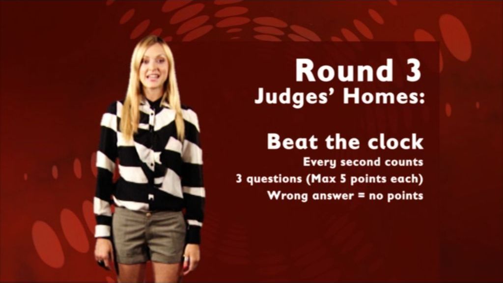 The X Factor: Interactive TV Game (DVD Player) screenshot: Fearne explains Round Three