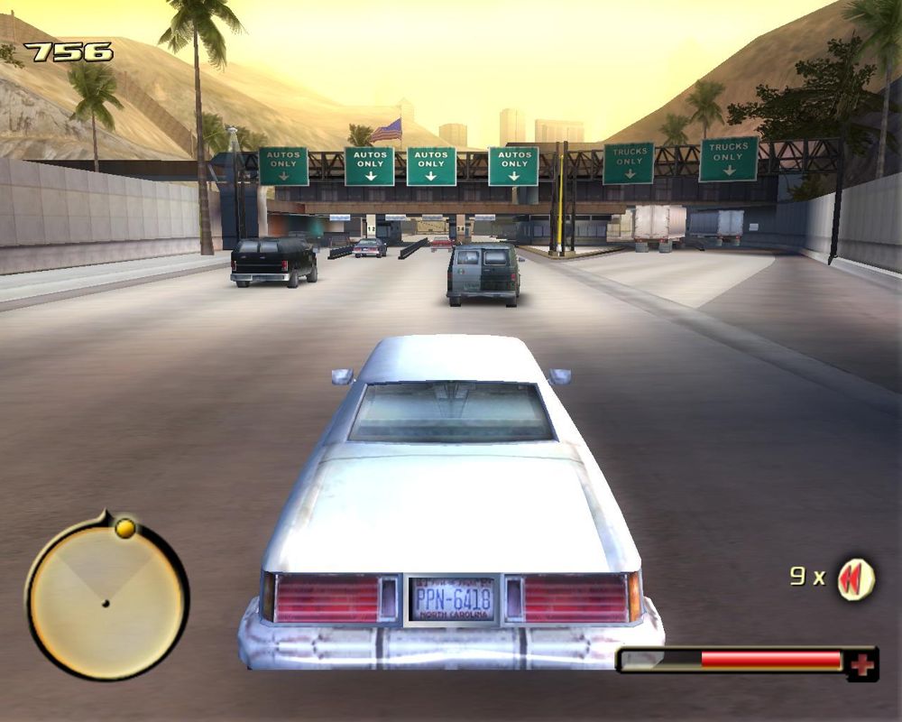 Total Overdose: A Gunslinger's Tale in Mexico (Windows) screenshot: Mexican/U.S. border crossing