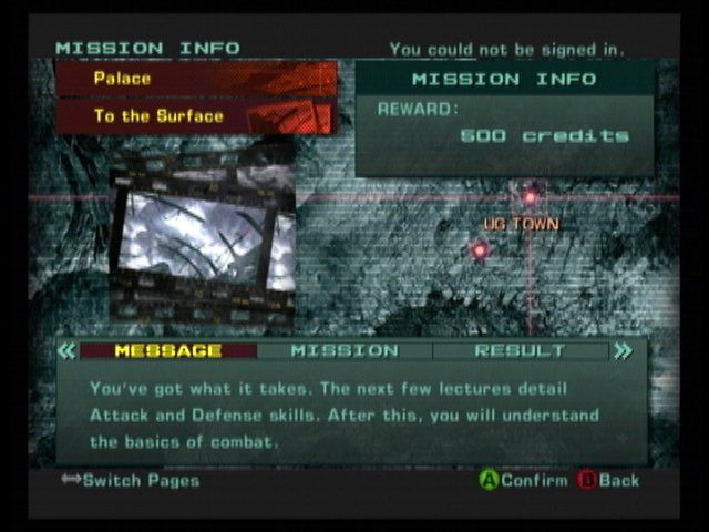 Phantom Dust (Xbox) screenshot: Mission selection