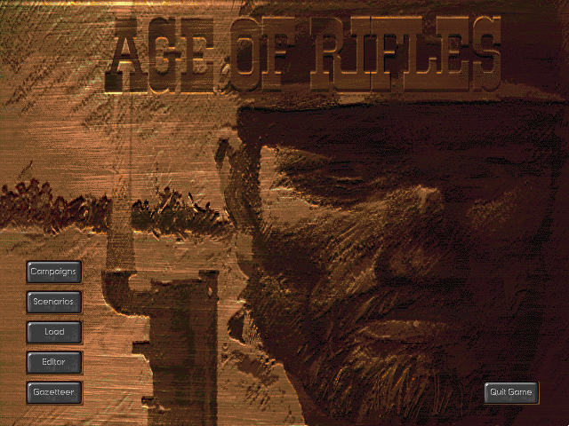 Wargame Construction Set III: Age of Rifles 1846-1905 (DOS) screenshot: Start screen