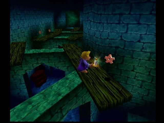 40 Winks (PlayStation) screenshot: A jumping puzzle