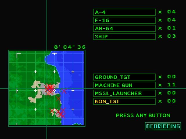 Ace Combat 2 (PlayStation) screenshot: Debriefing