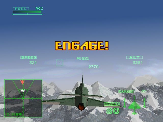 Ace Combat 2 (PlayStation) screenshot: Starting our second mission with the A-4.