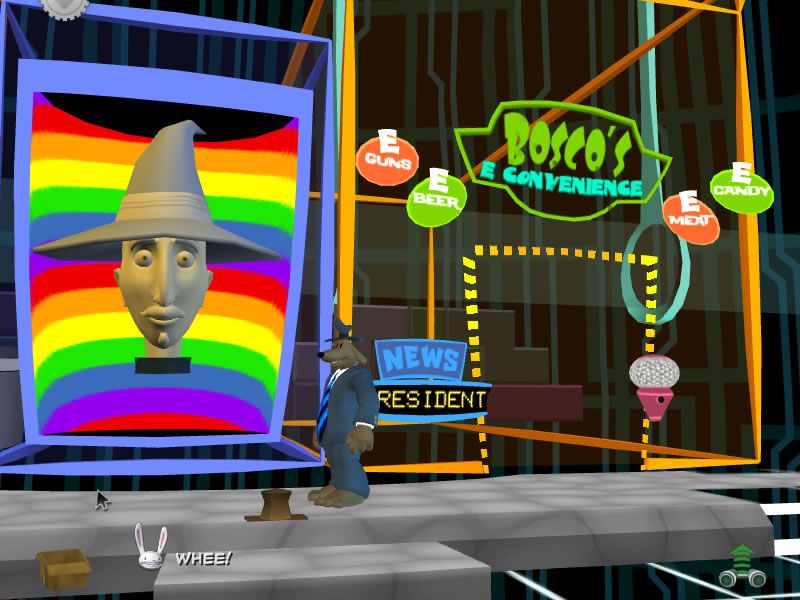 Sam & Max: Episode 5 - Reality 2.0 (Windows) screenshot: It's not Hugh Bliss... it's the internet wizard!