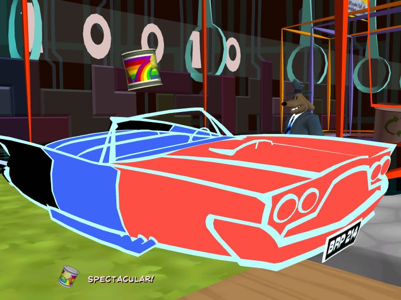 Sam & Max: Episode 5 - Reality 2.0 (Windows) screenshot: The desoto can be customized.