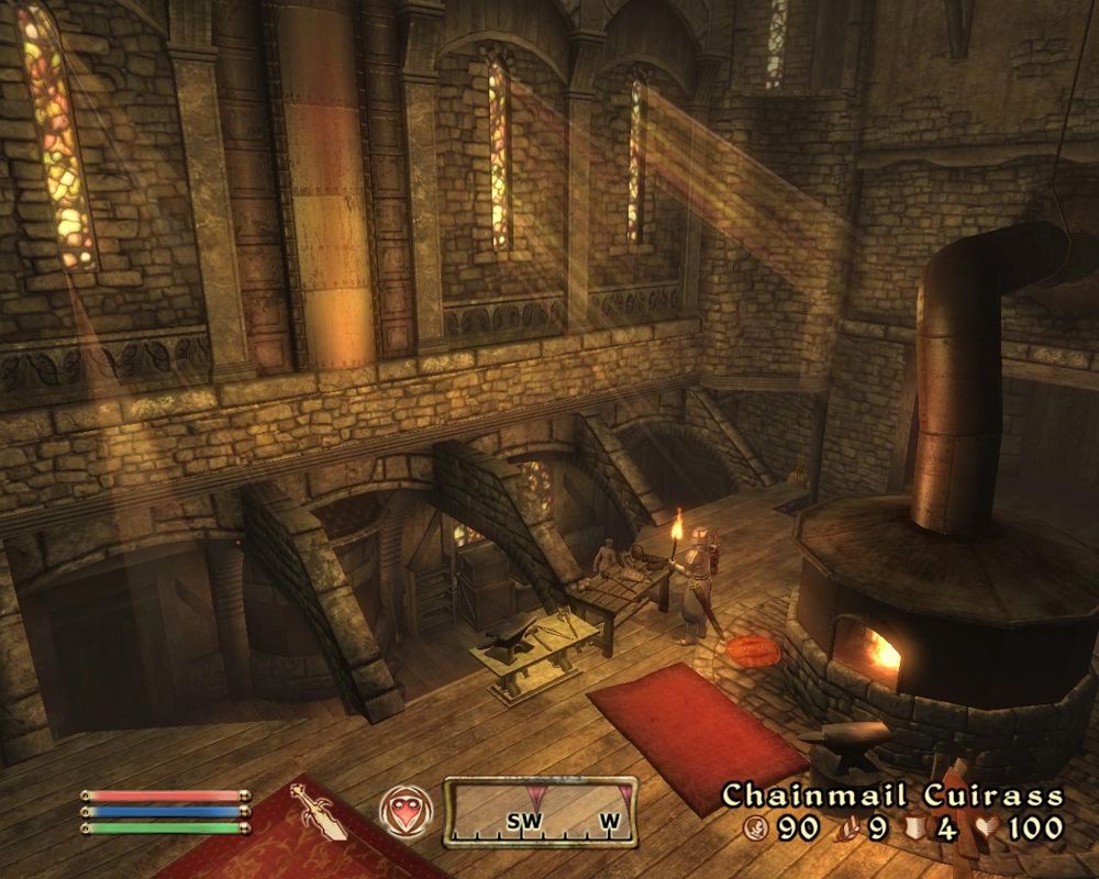 The Elder Scrolls IV: Shivering Isles (Windows) screenshot: Inside the Missing Pauldron forge.