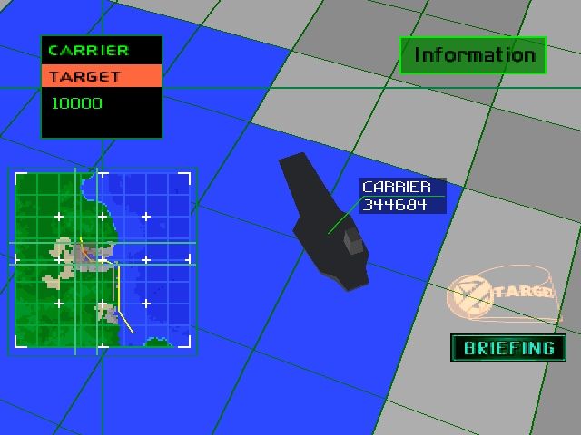 Ace Combat 2 (PlayStation) screenshot: This aircraft carrier is our main target.