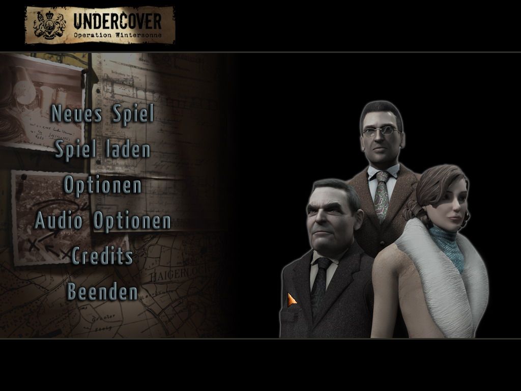 Undercover: Operation Wintersun (Windows) screenshot: Main menu