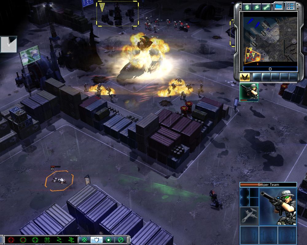 Command & Conquer 3: Tiberium Wars (Windows) screenshot: The GDI Snipers can designate targets for long range bombardment from artillery pieces.