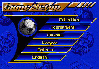 FIFA International Soccer (SEGA CD) screenshot: Main menu