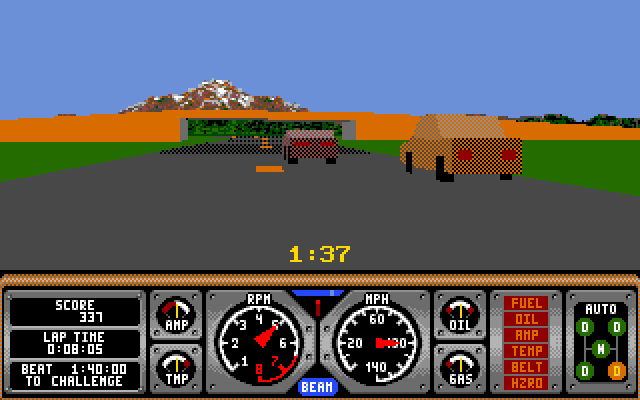 Hard Drivin' II (DOS) screenshot: racing - VGA