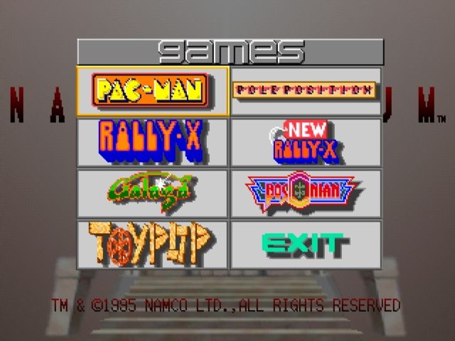 Namco Museum Vol. 1 (PlayStation) screenshot: Select the game you wish to play.