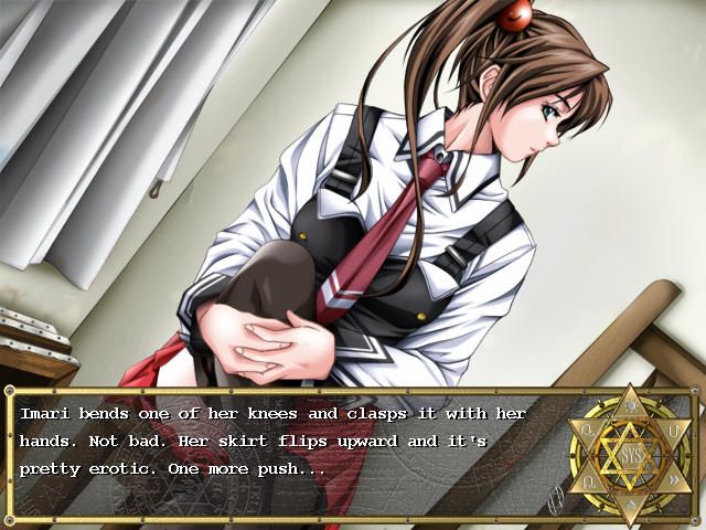 Bible Black: The Game (Windows) screenshot: Imari strikes a pose for the art club...