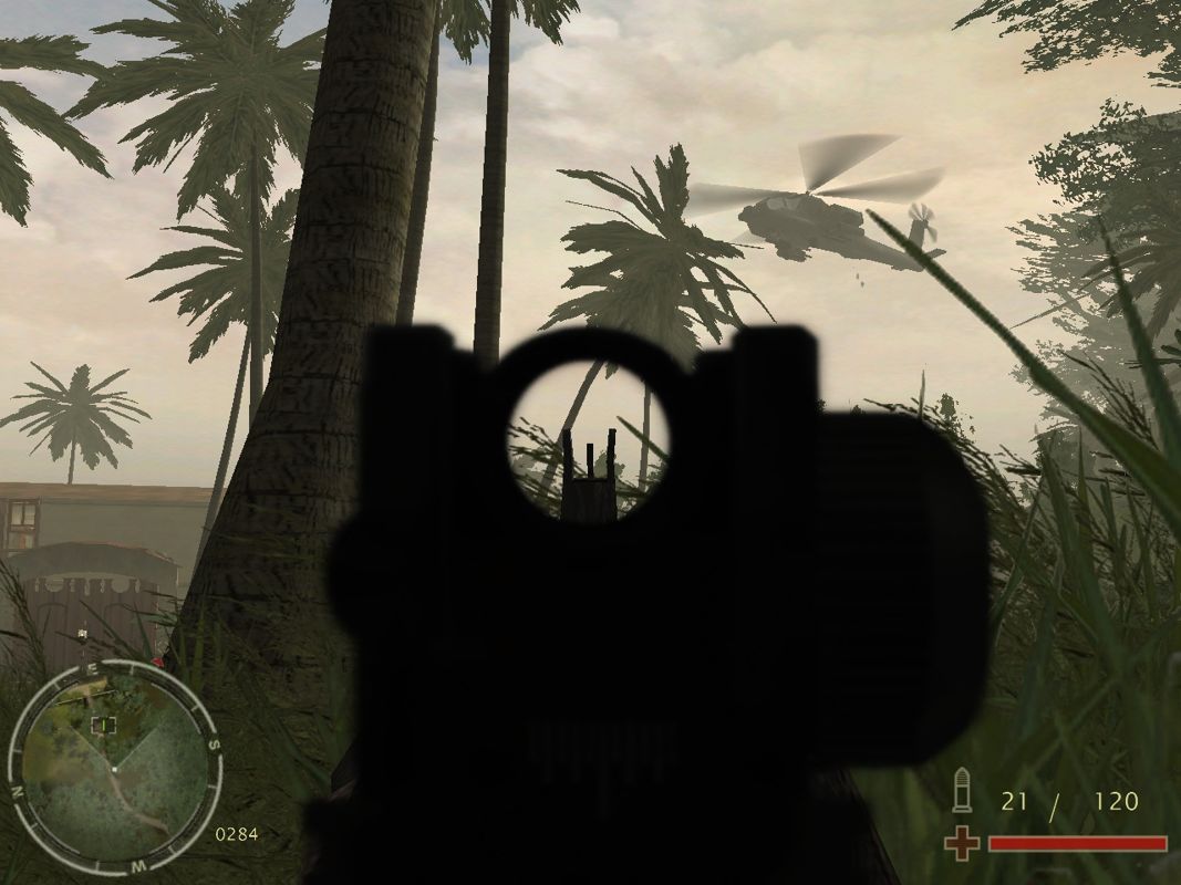 Terrorist Takedown: War in Colombia (Windows) screenshot: An Apache is there to help me, cool!