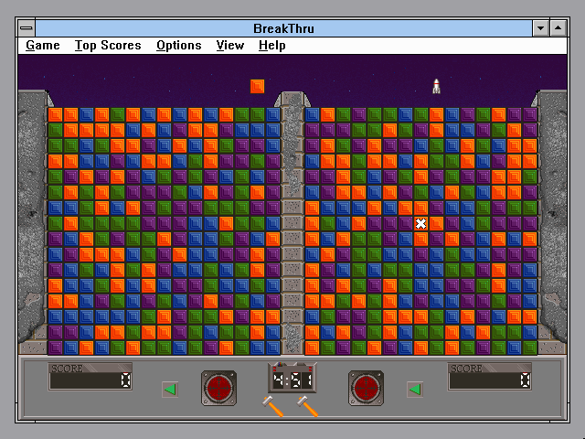 BreakThru! (Windows 16-bit) screenshot: Dual wall mode