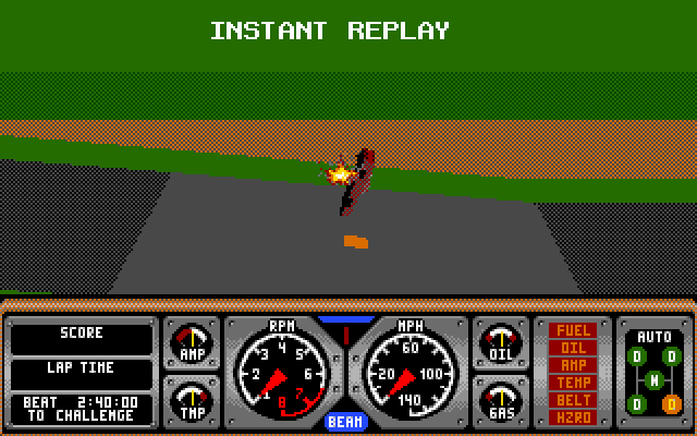 Hard Drivin' II (DOS) screenshot: instant replay - VGA