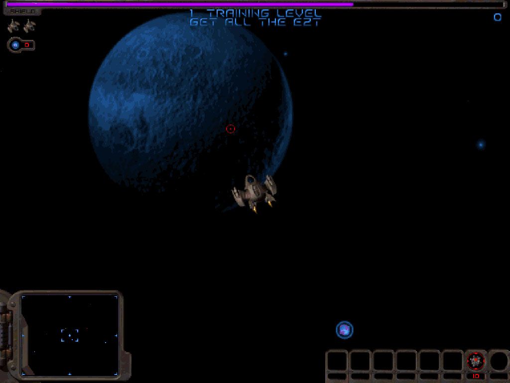 Swarm (Windows) screenshot: Flying past a planet