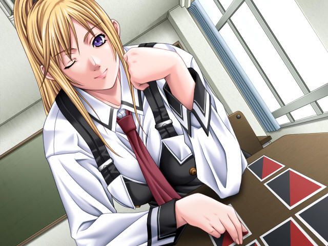 Bible Black: The Game (Windows) screenshot: Saeki reads your fortune