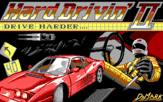 Hard Drivin' II (DOS) screenshot: title screen - EGA
