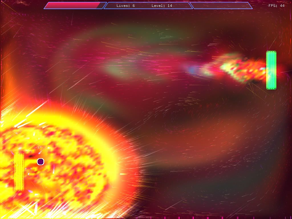 Plasma Pong (Windows) screenshot: After a suction blast, make sure to finish it off.