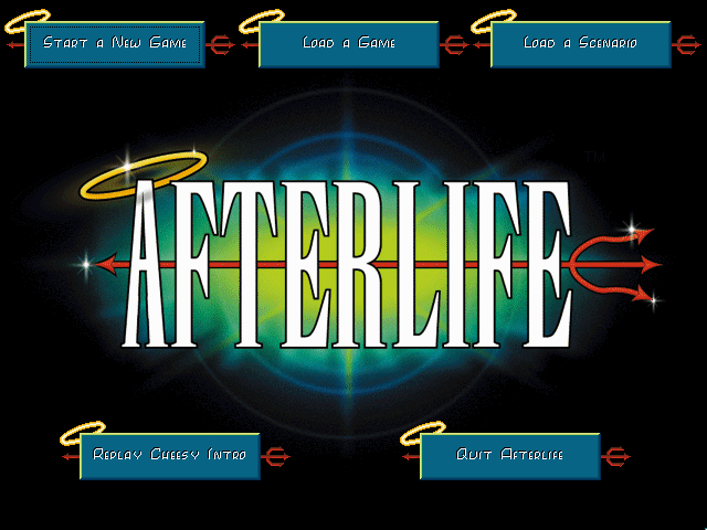 Afterlife (DOS) screenshot: Start menu