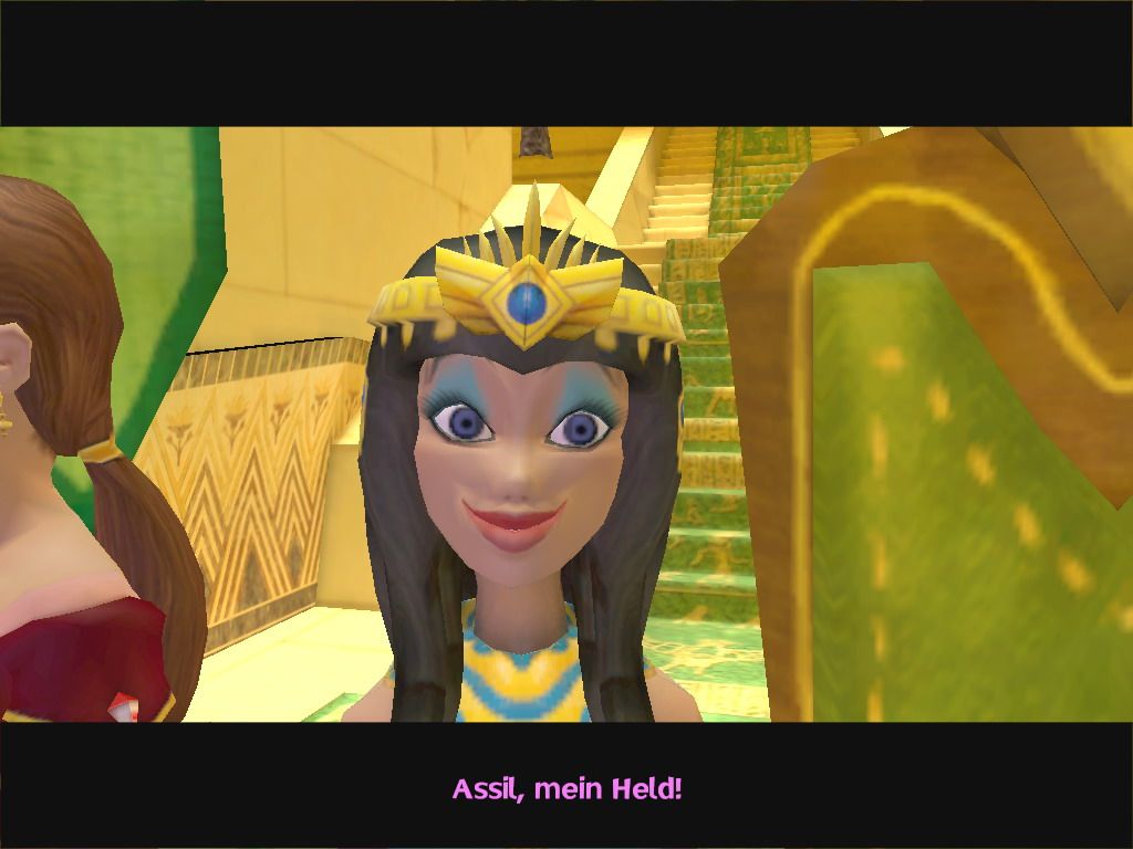 Ankh: Heart of Osiris (Windows) screenshot: The pharaoh's daughter is madly in love with Assil. And what she wants, she gets.
