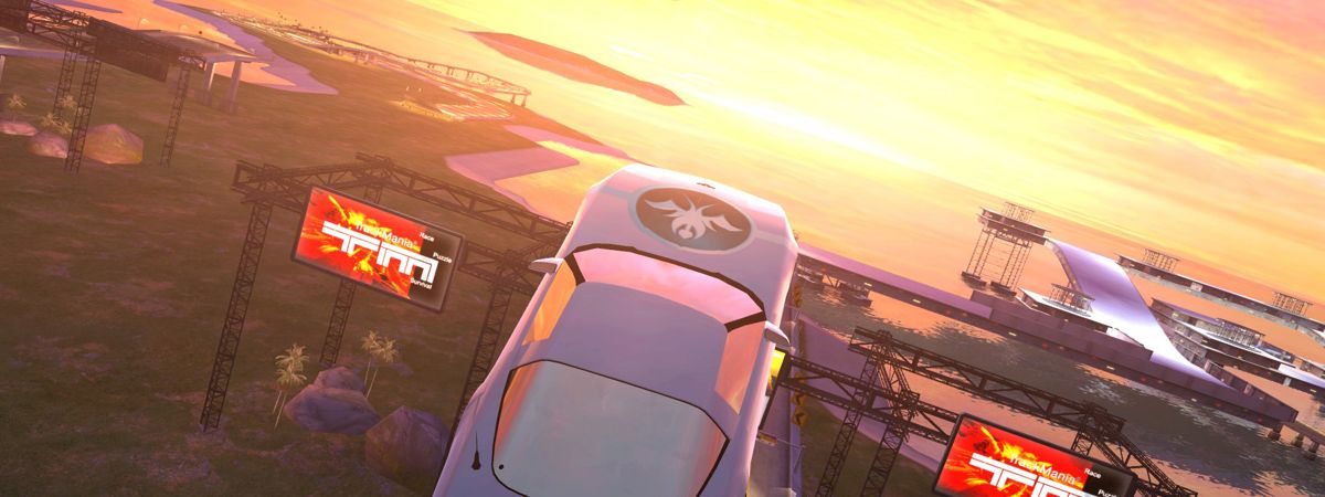 TrackMania Sunrise (Windows) screenshot: A cool view of the track