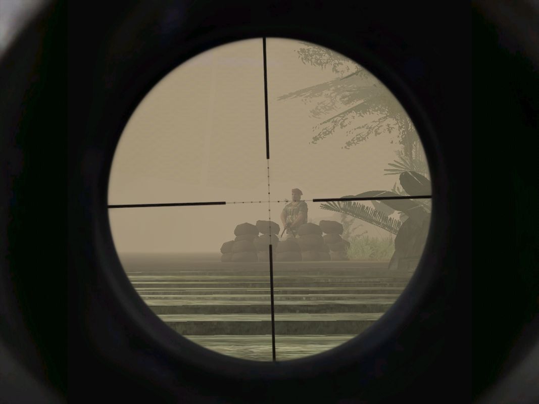 Terrorist Takedown: War in Colombia (Windows) screenshot: Using your sniper rifle.