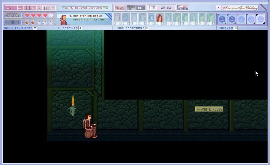 Bushgame: The Anti-Bush Video Game (Windows) screenshot: Some more catacombs...