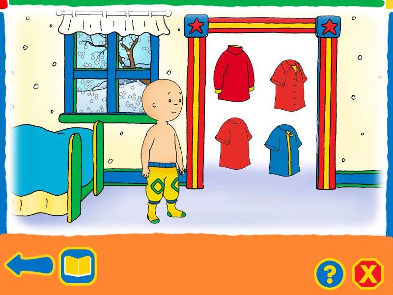 Caillou: Four Seasons of Fun (Windows) screenshot: Help Caillou get dressed to go outside