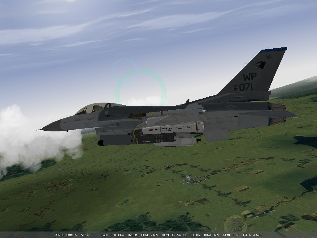 Falcon 4.0: Allied Force (Windows) screenshot: External view of your aircraft.