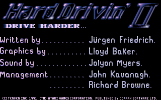 Hard Drivin' II (Atari ST) screenshot: Credits