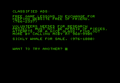 Mad (Commodore PET/CBM) screenshot: The result