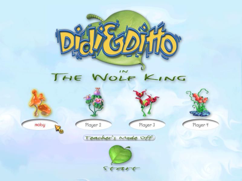 Didi and Ditto: First Grade - The Wolf King (Windows) screenshot: Opening sign-in screen