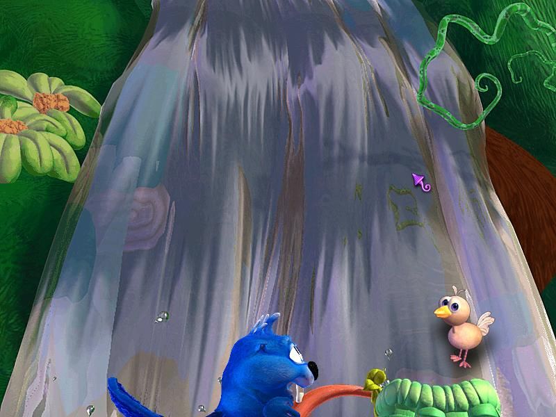 Didi and Ditto: First Grade - The Wolf King (Windows) screenshot: Catch items in the waterfall