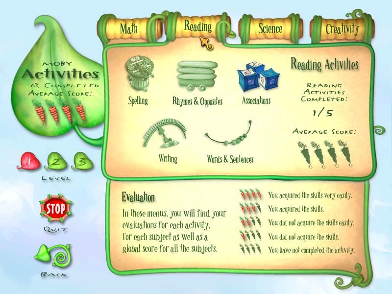 Didi and Ditto: First Grade - The Wolf King (Windows) screenshot: Reading Activities
