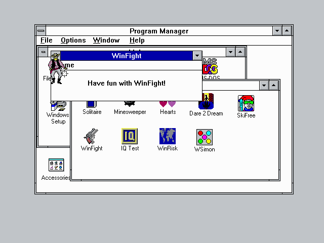 WinFight (Windows 3.x) screenshot: Draw!