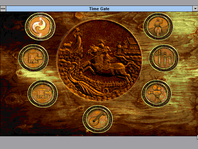 Time Gate: Knight's Chase (Windows 3.x) screenshot: Start menu