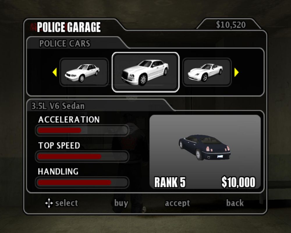 True Crime: New York City (Windows) screenshot: Cars - you can buy them at the police station.