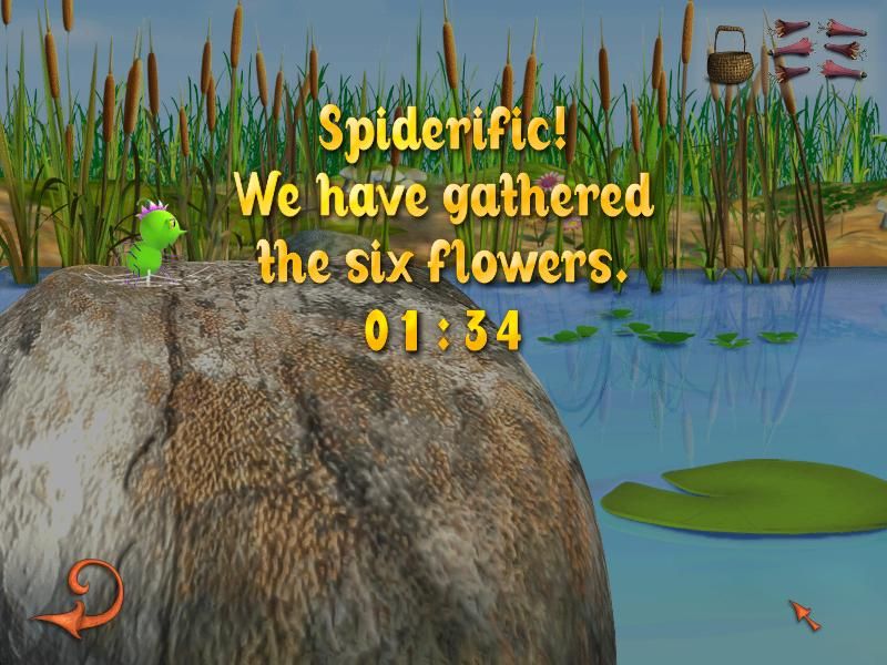 Miss Spider's Scavenger Hunt (Windows) screenshot: Squirt collected some flowers and...