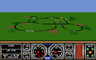 Hard Drivin' II (Atari ST) screenshot: Overhead view of the track