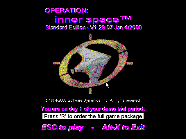 Operation: Inner Space (Windows 3.x) screenshot: Title screen (VGA)
